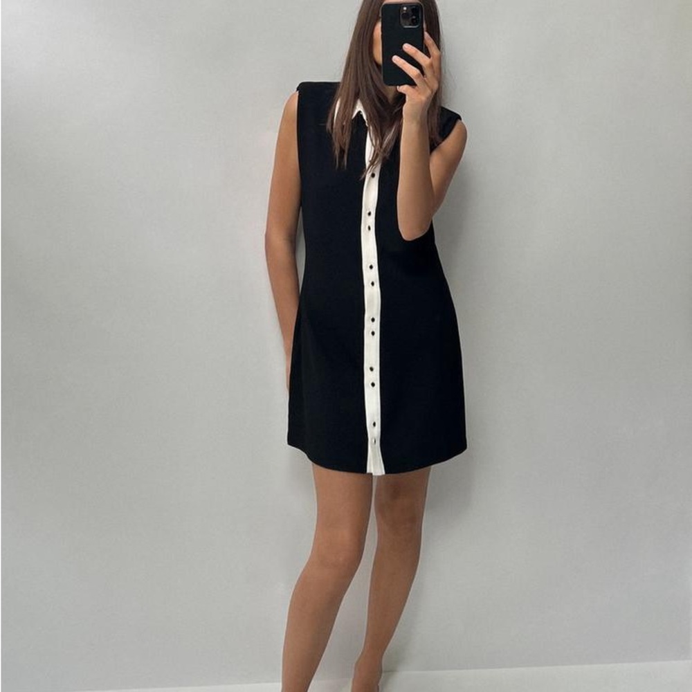*NWT* Zara Sleeveless Crepe Dress Black  - Size M